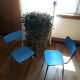 Paire de chaises en formica bleue vintage