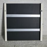 "space age" mirror, steel, 70s.