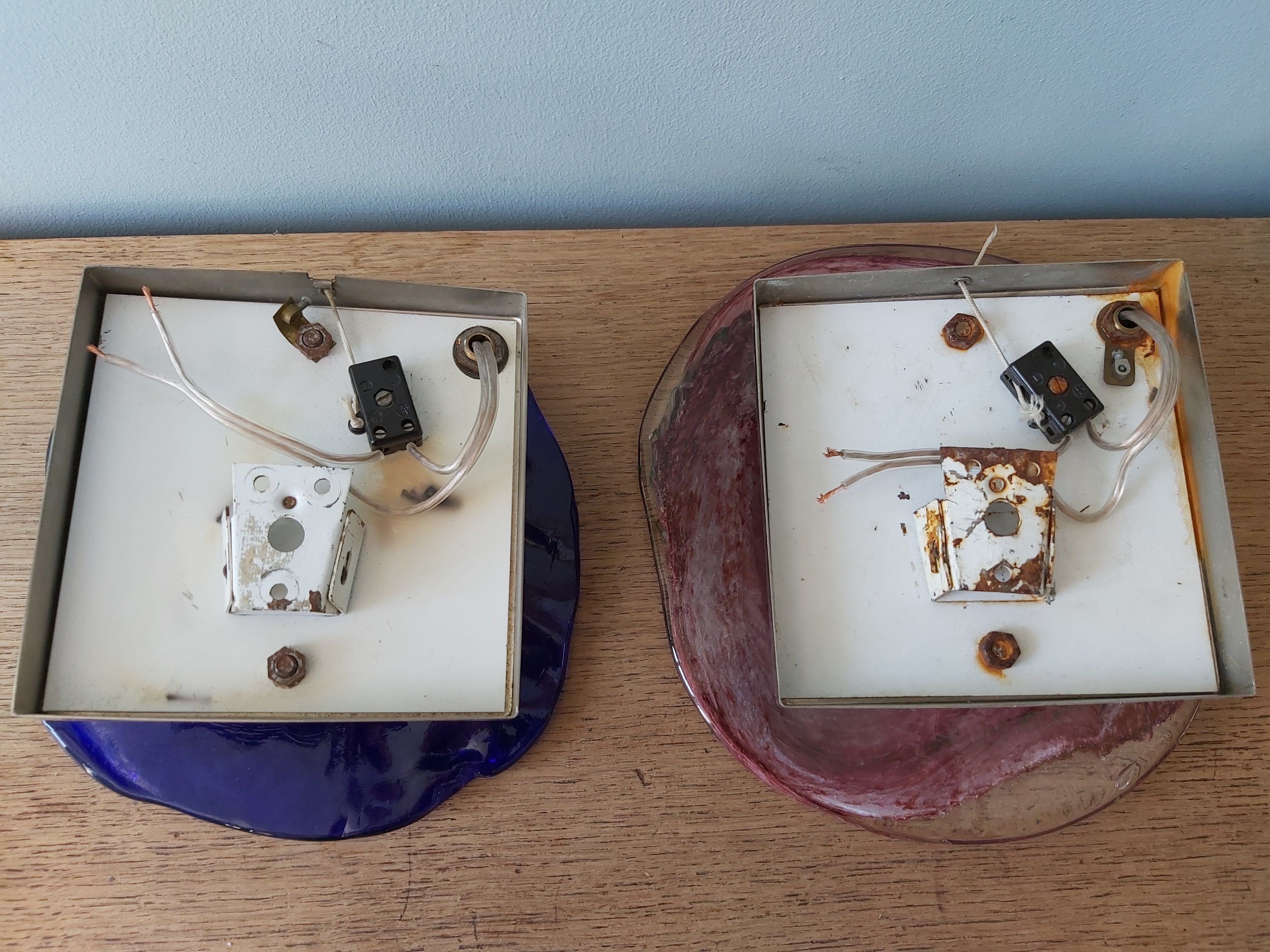 Pair of Murano glass wall lights from the 70s