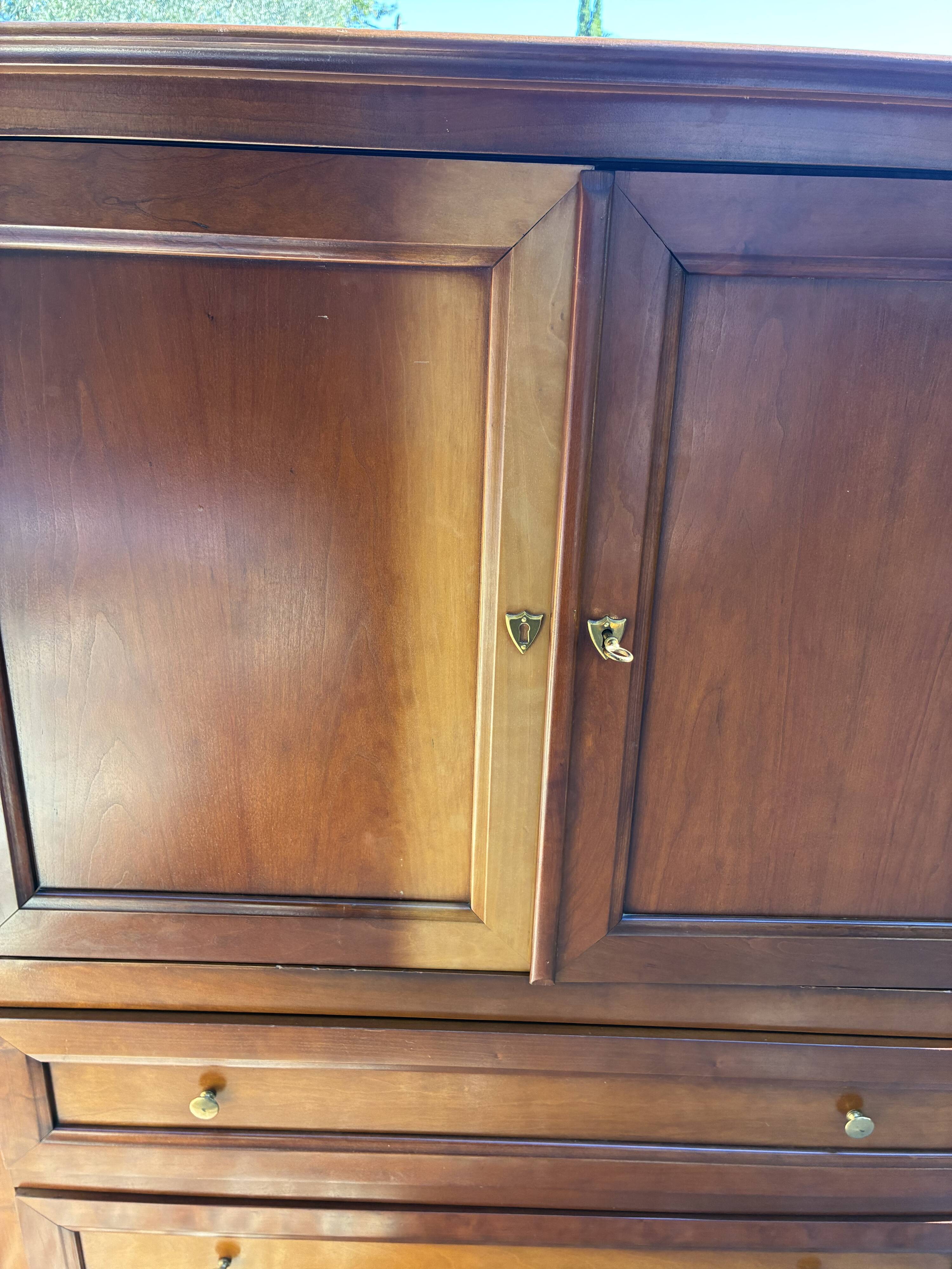 Wooden TV cabinet with drawers