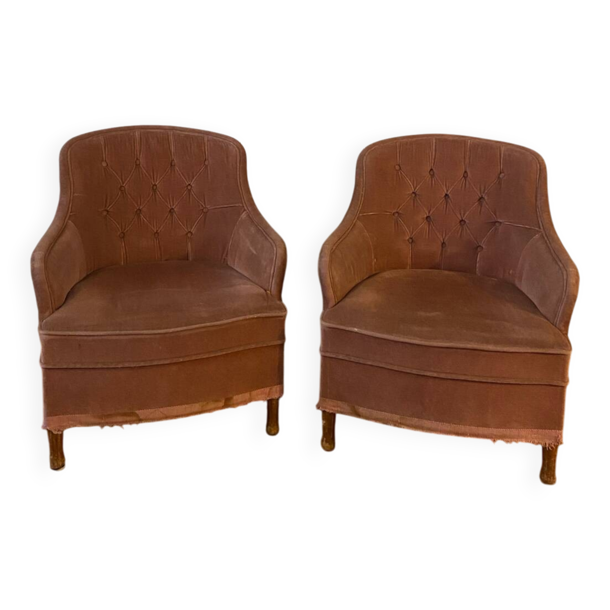 Set of two toadstool armchairs