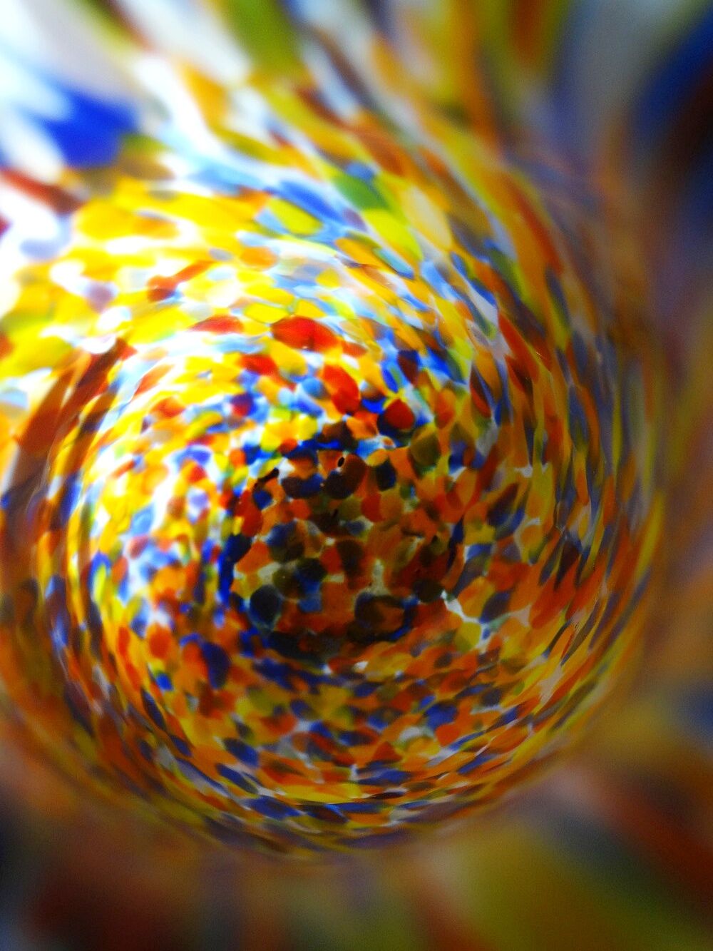 Vase ancien en verre jaspé polychrome type Clichy-Legras, Art déco
