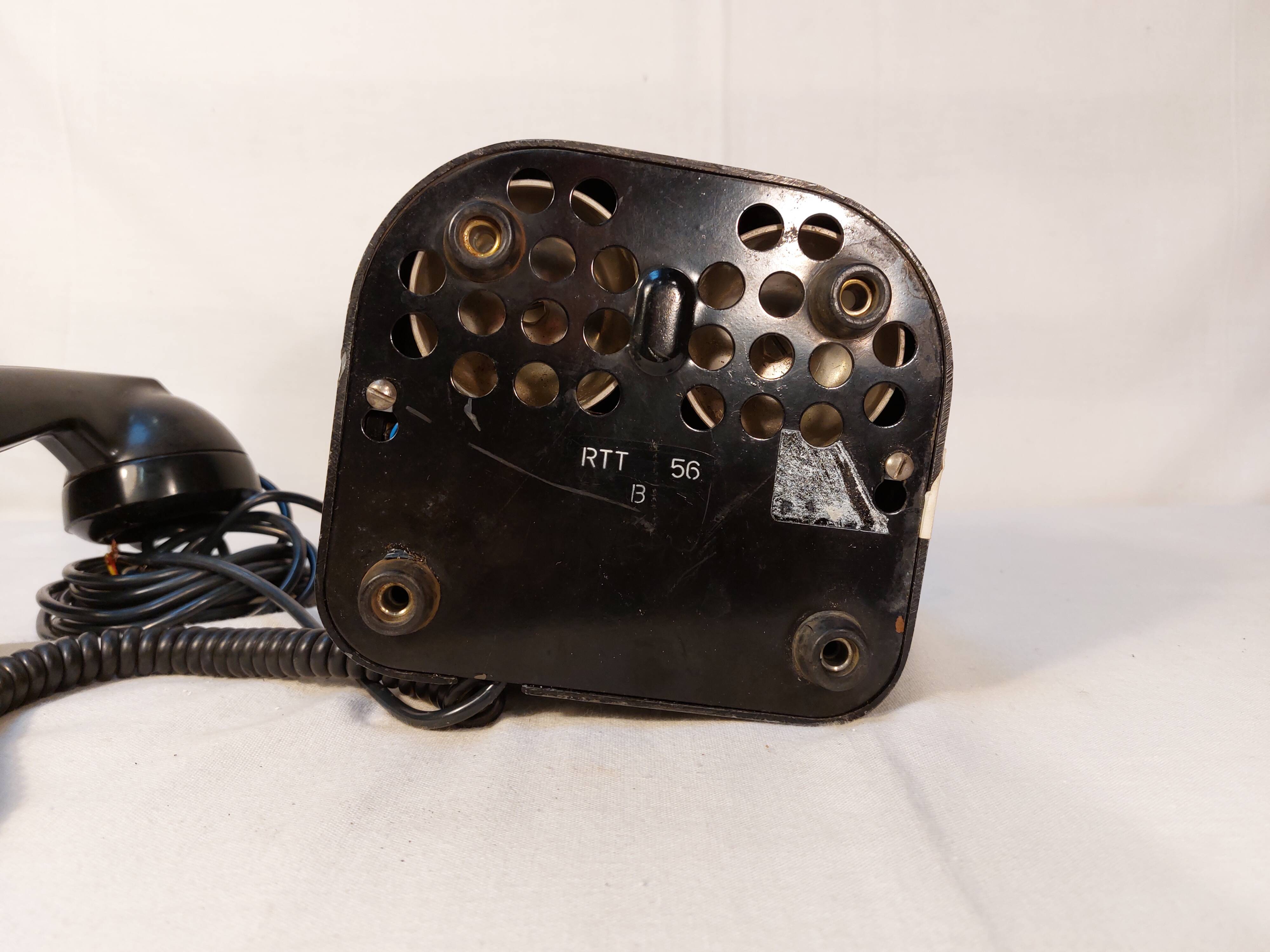Old Belgian RTT 56B dial telephone in black bakelite