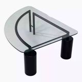 80s coffee table in metal and glass