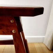 Vintage houten authentiquek zitbankje, 70 cm