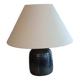 blue glazed ceramic lamp signed Ferrières 1970
