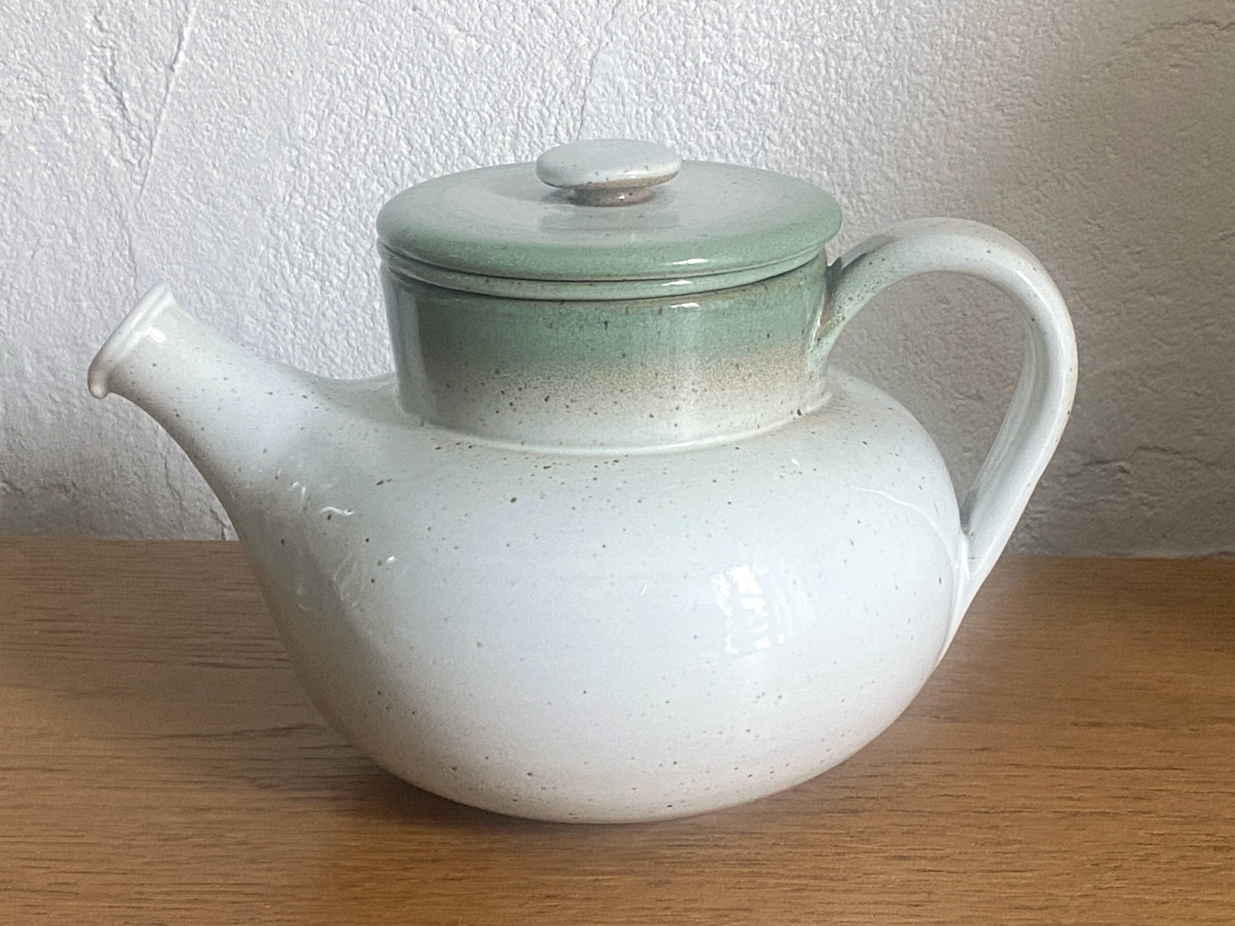 Large Vintage Teapot / Teapot with Pyrite Stoneware Infuser - Signed