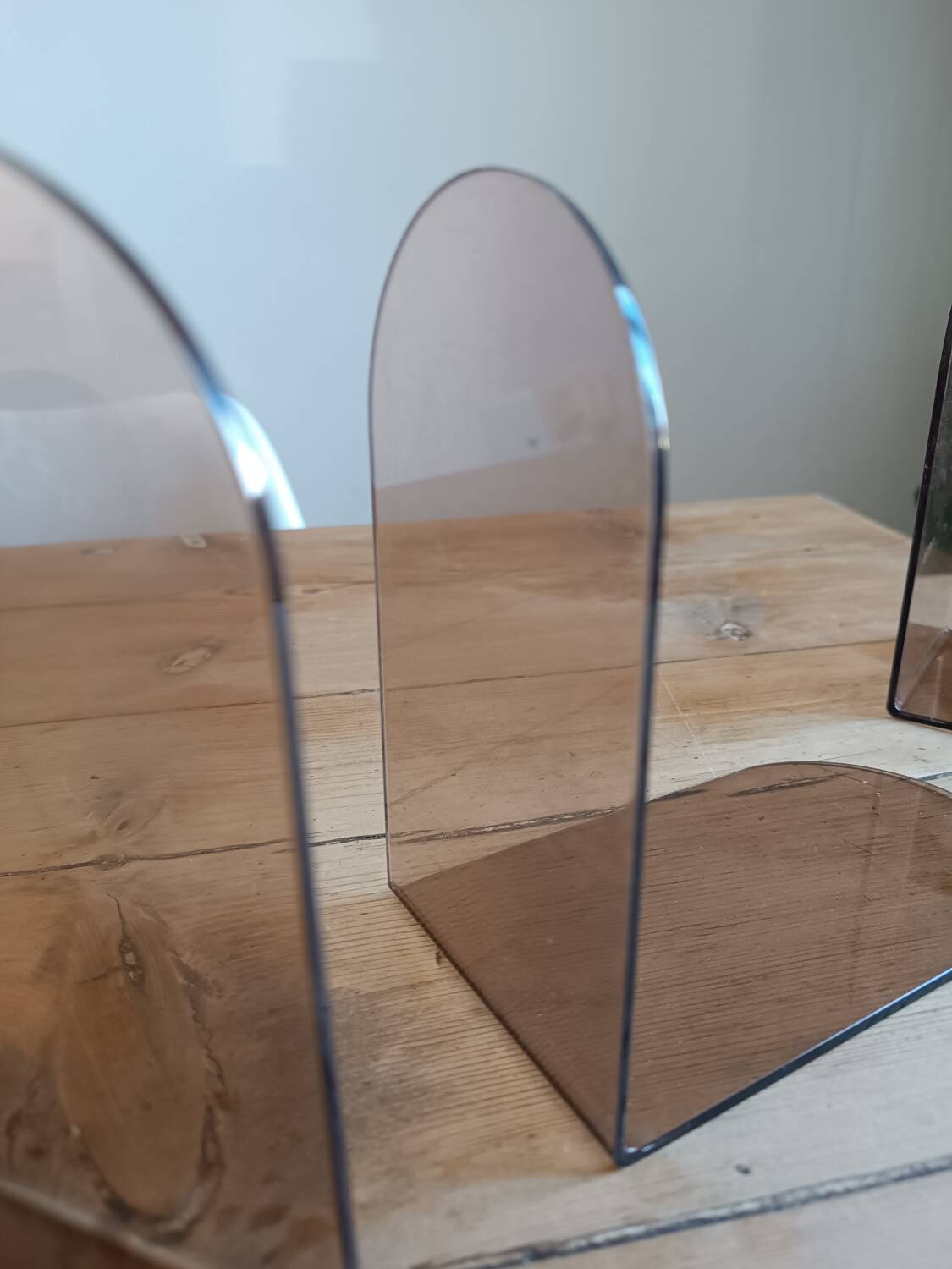 Smoked plexiglass bookend 1970