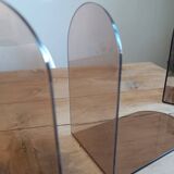 Smoked plexiglass bookend 1970