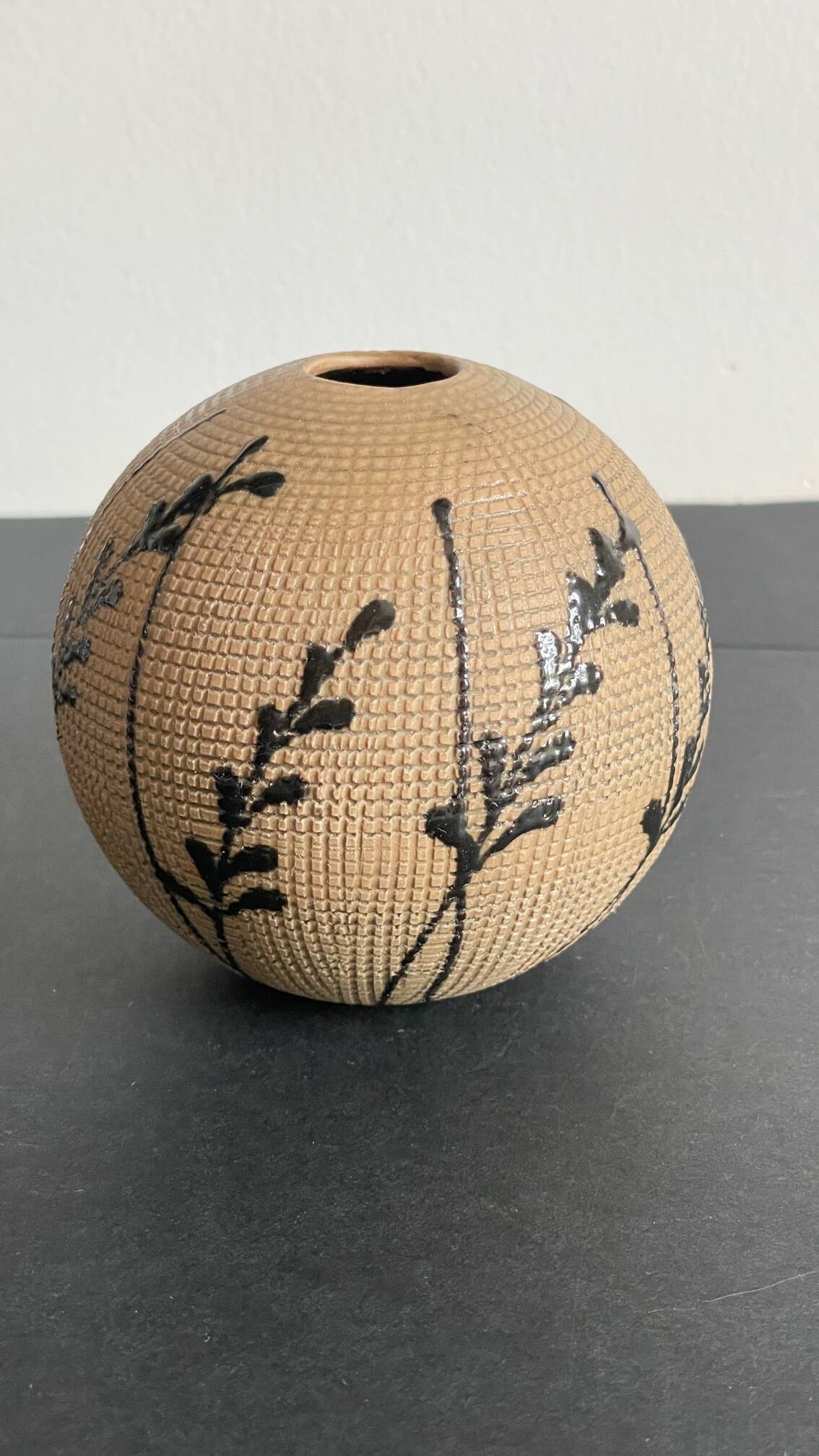 Vase artisanal inspiration japonaise grès vintage