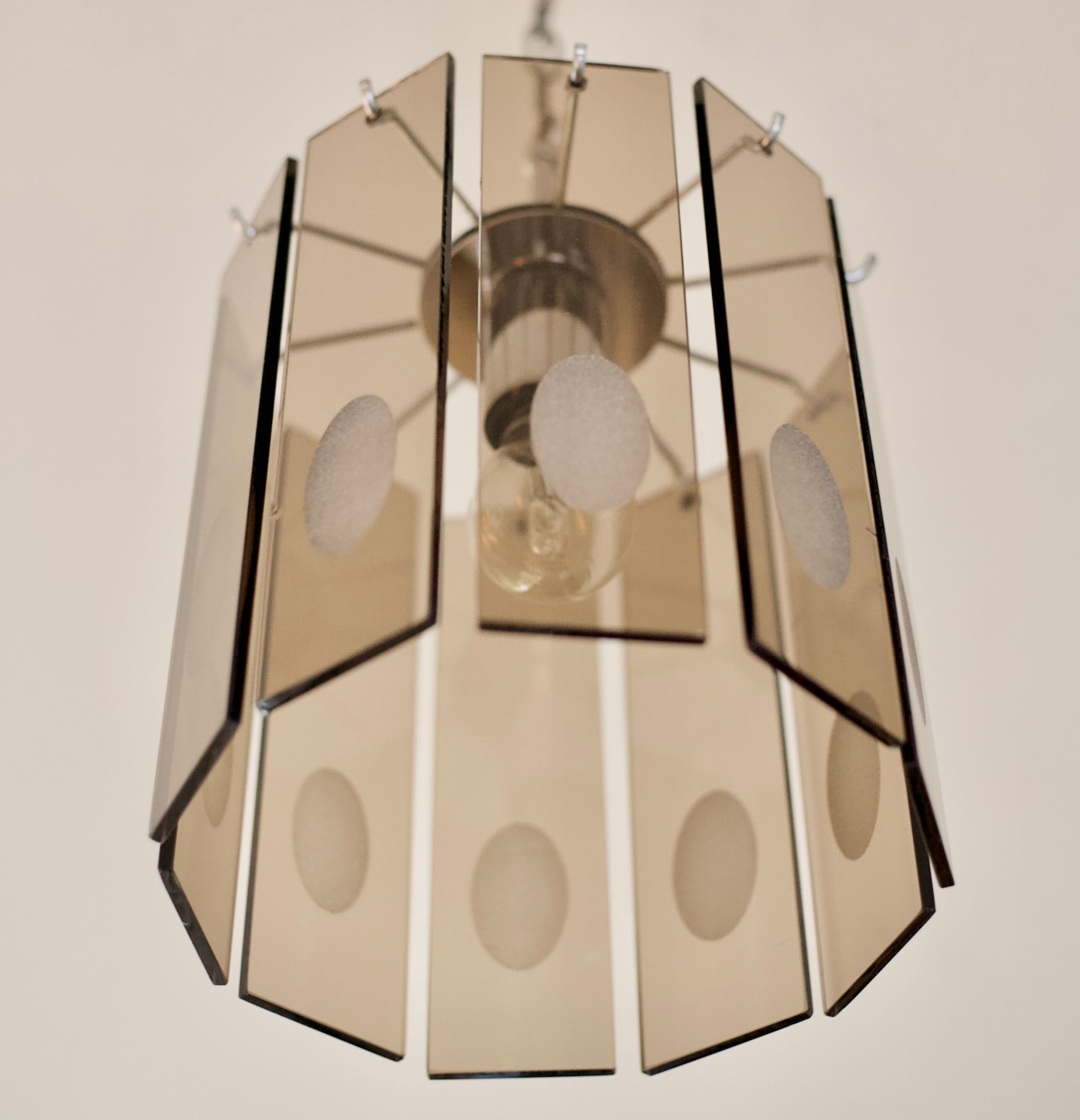 Lustre Gino Vistosi, verre et acier, Italy, circa 1970