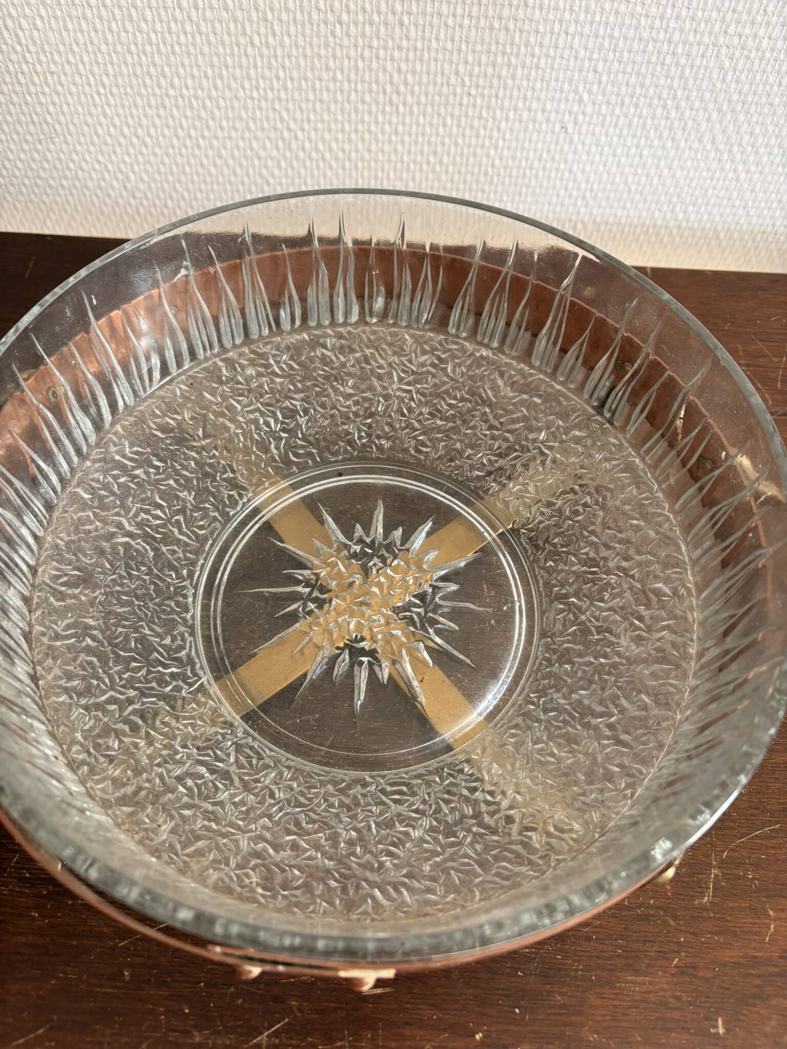 Vintage Mid Century Moulded Glass Vegetable Gratin Dish