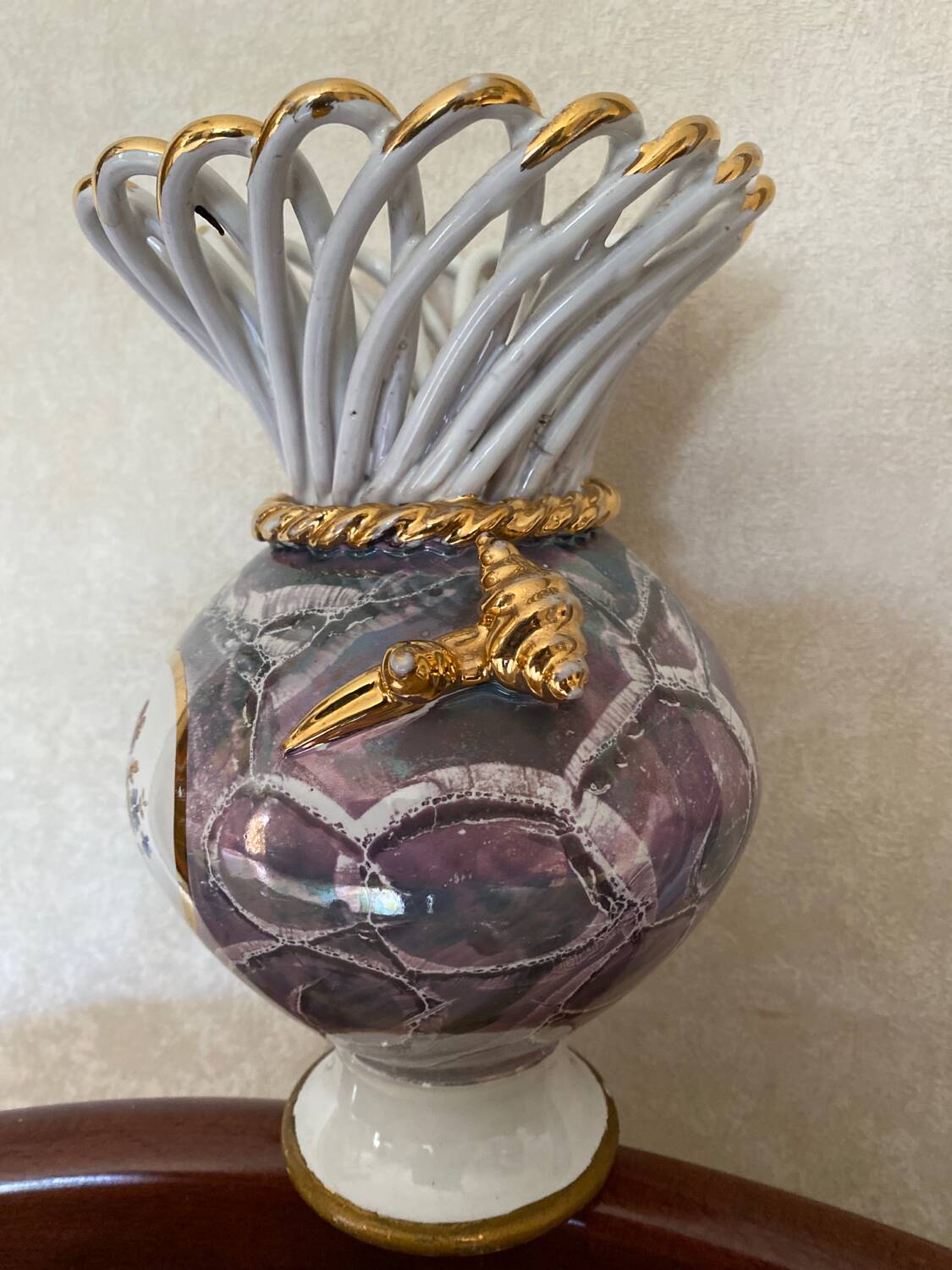 Vintage shell vase