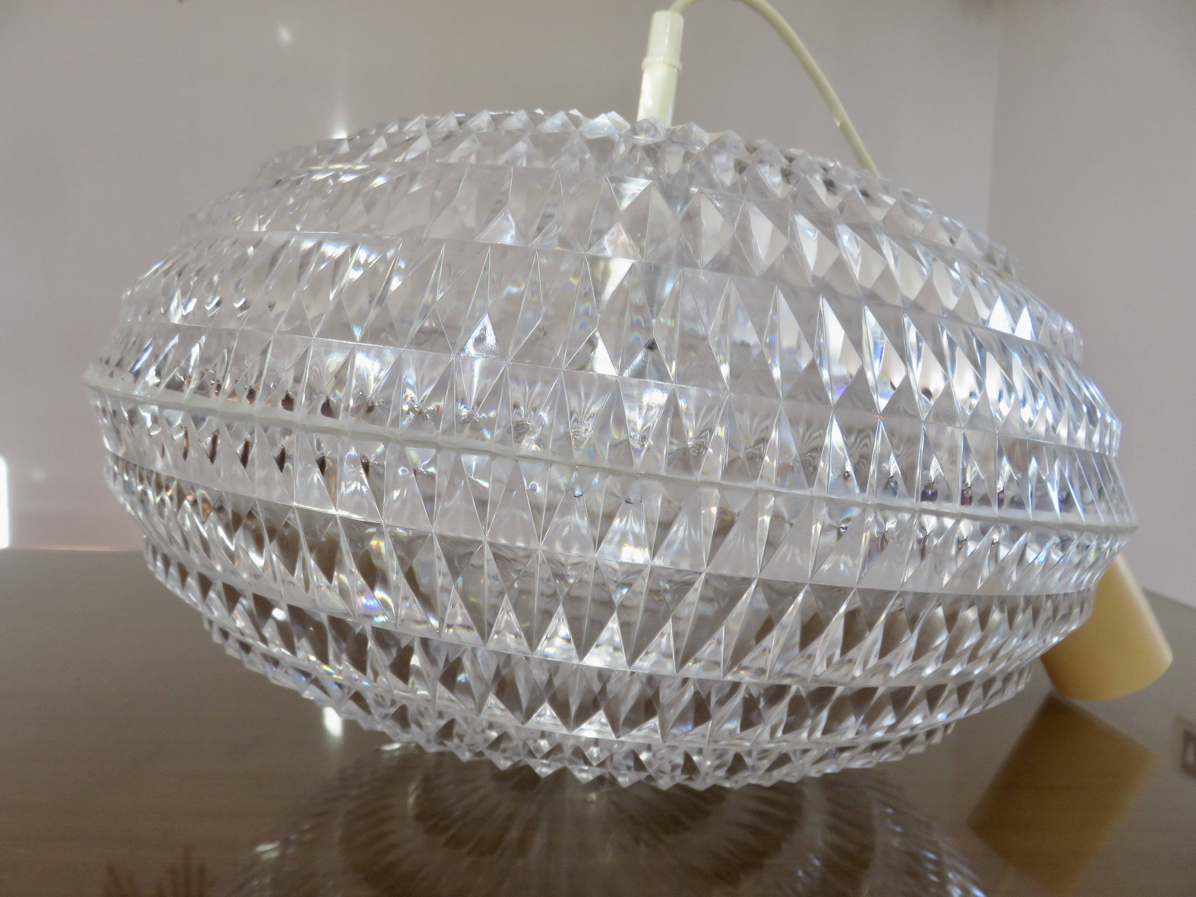 Suspension "ERCO" Diamond par Aloys Gangkofner Allemagne 1970 vintage