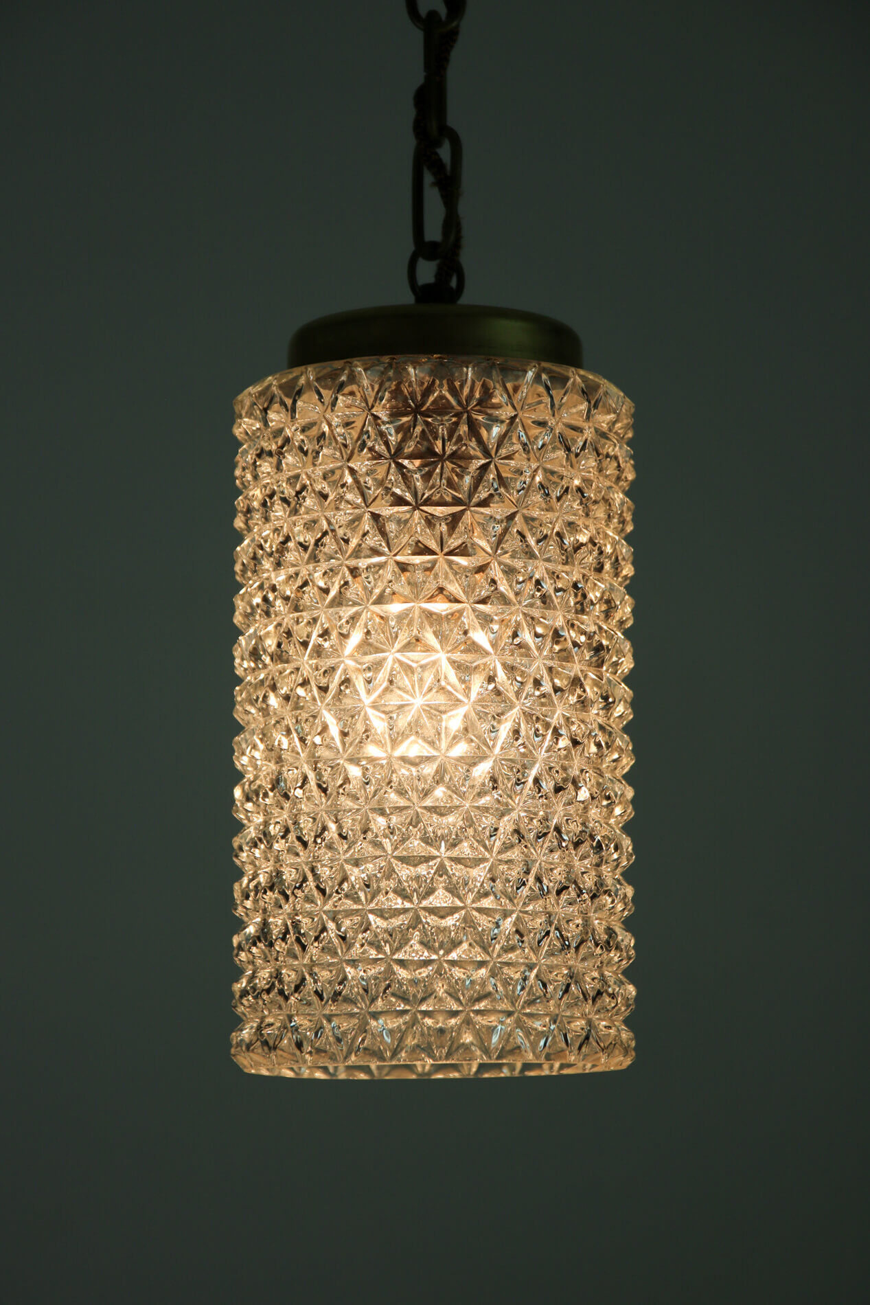 Crystal glass pendant lamp, 1960s
