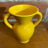 Antique Vase with Handles Yellow Ceramic Vintage Decoration #C605