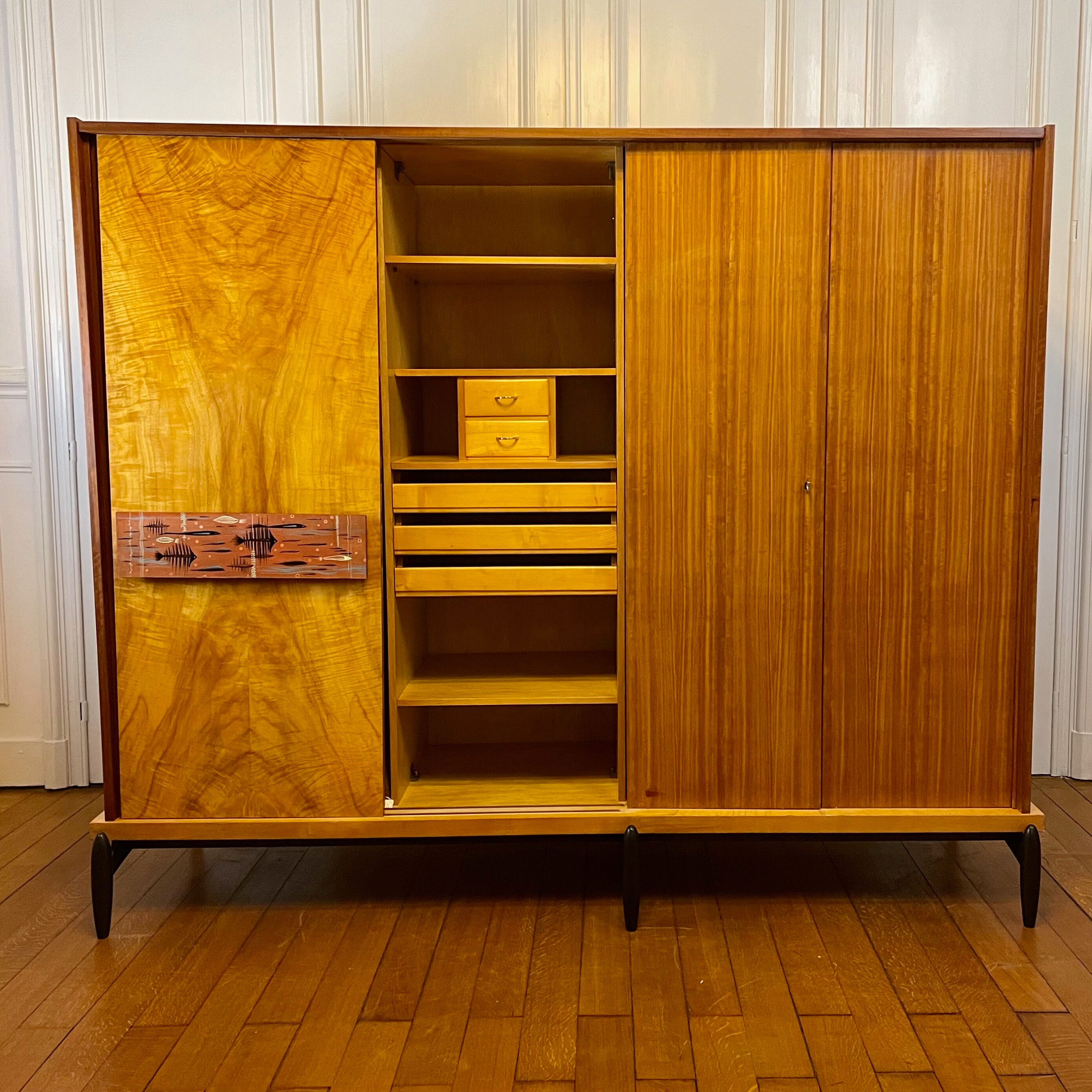 Mid century 4-door wardrobe