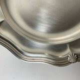 Round silver metal dish