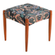 Scandinavian teak stool with upholstered seat, 1960s/1970s