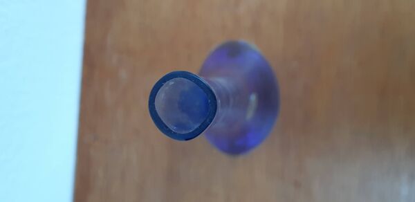 Vase soliflore en verre Murano Sommerso bleu