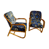 Pair of vintage rattan armchairs