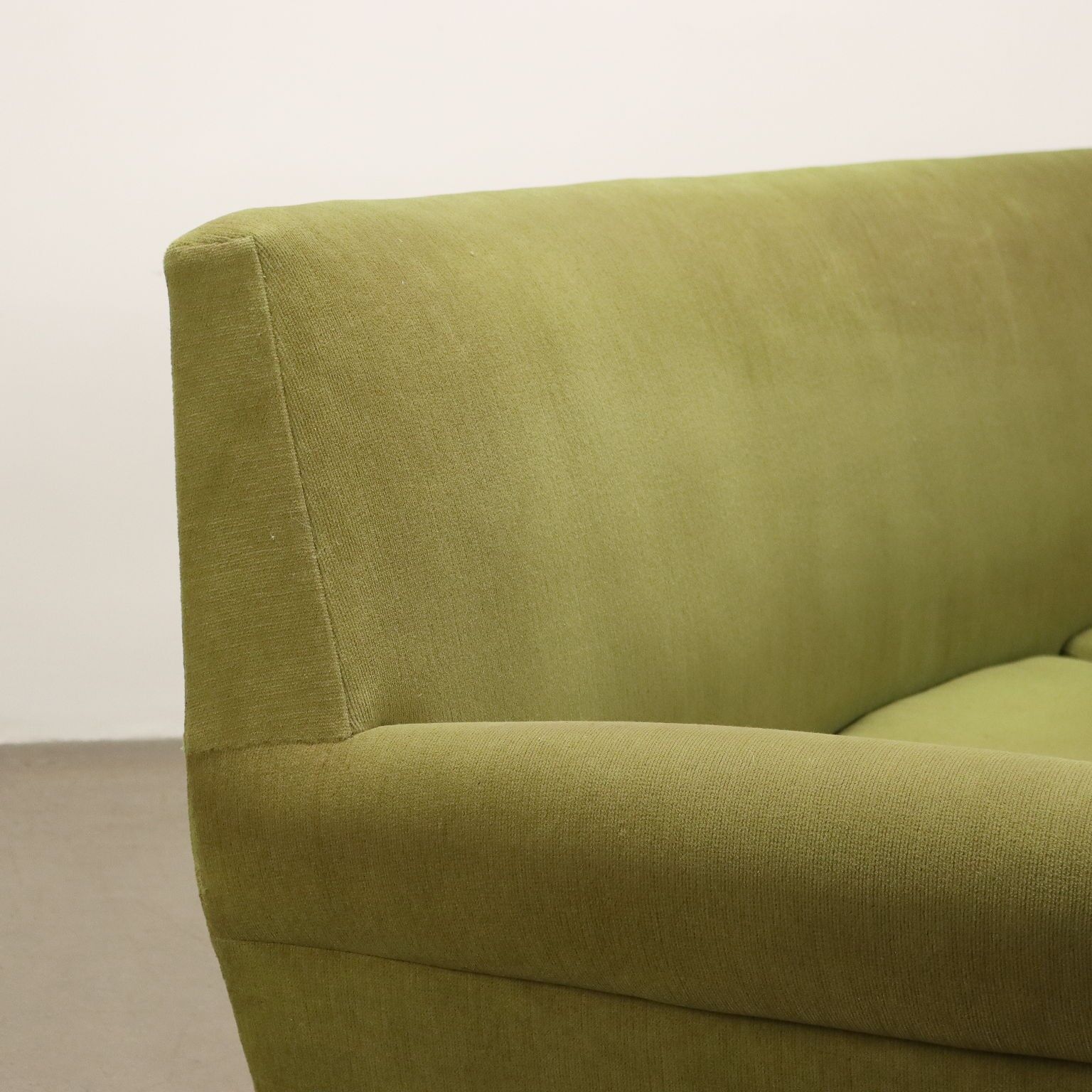 Vintage fabric and brass 3-seater sofa, Italian design, 1950s-60s, original