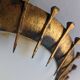 Forged nail sun lamp, gold leaf and glass, France, 1950s