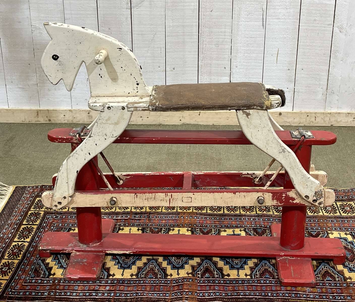 1950s wooden English rocking horse