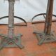 Industrial iron and leather bar stools