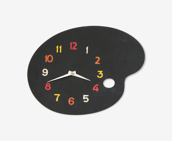 Horloge murale « palette » noire