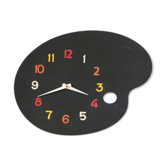 Horloge murale « palette » noire