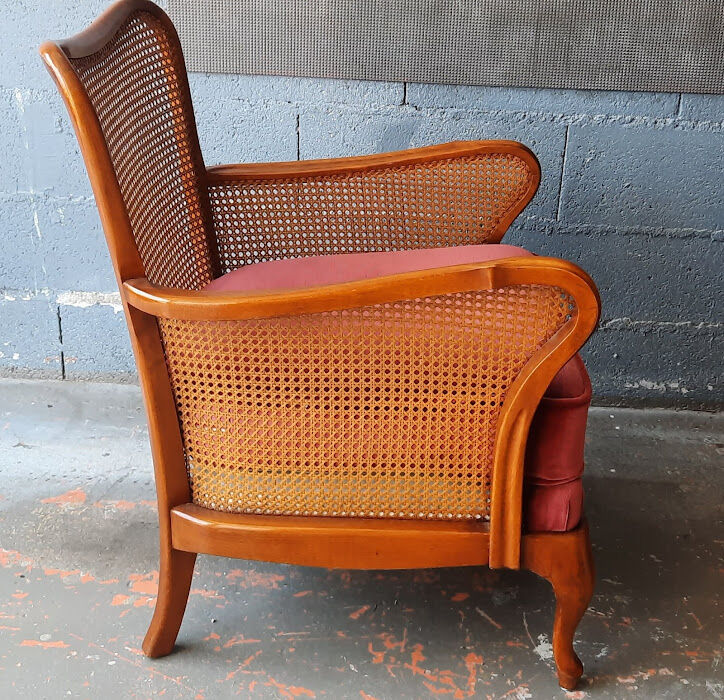 Pair of vintage canned armchairs
