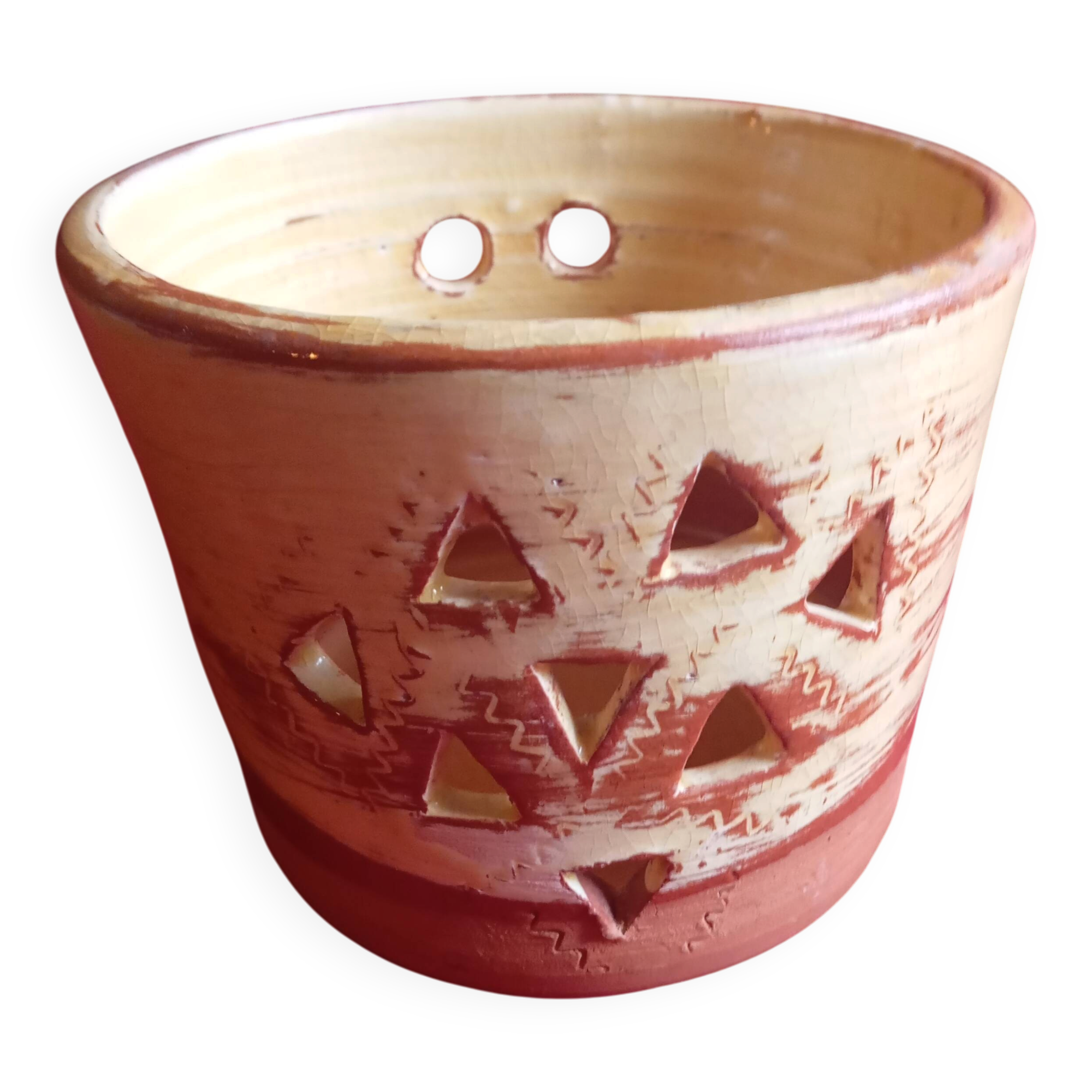 Artisanal terracotta lantern signed "fortune"