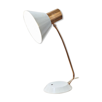 White and copper vintage lamp