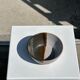 White and glossy brown two-tone ceramic bowl, matt earth