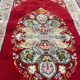 Vintage Turkish silk carpet handmade 74x146 cm