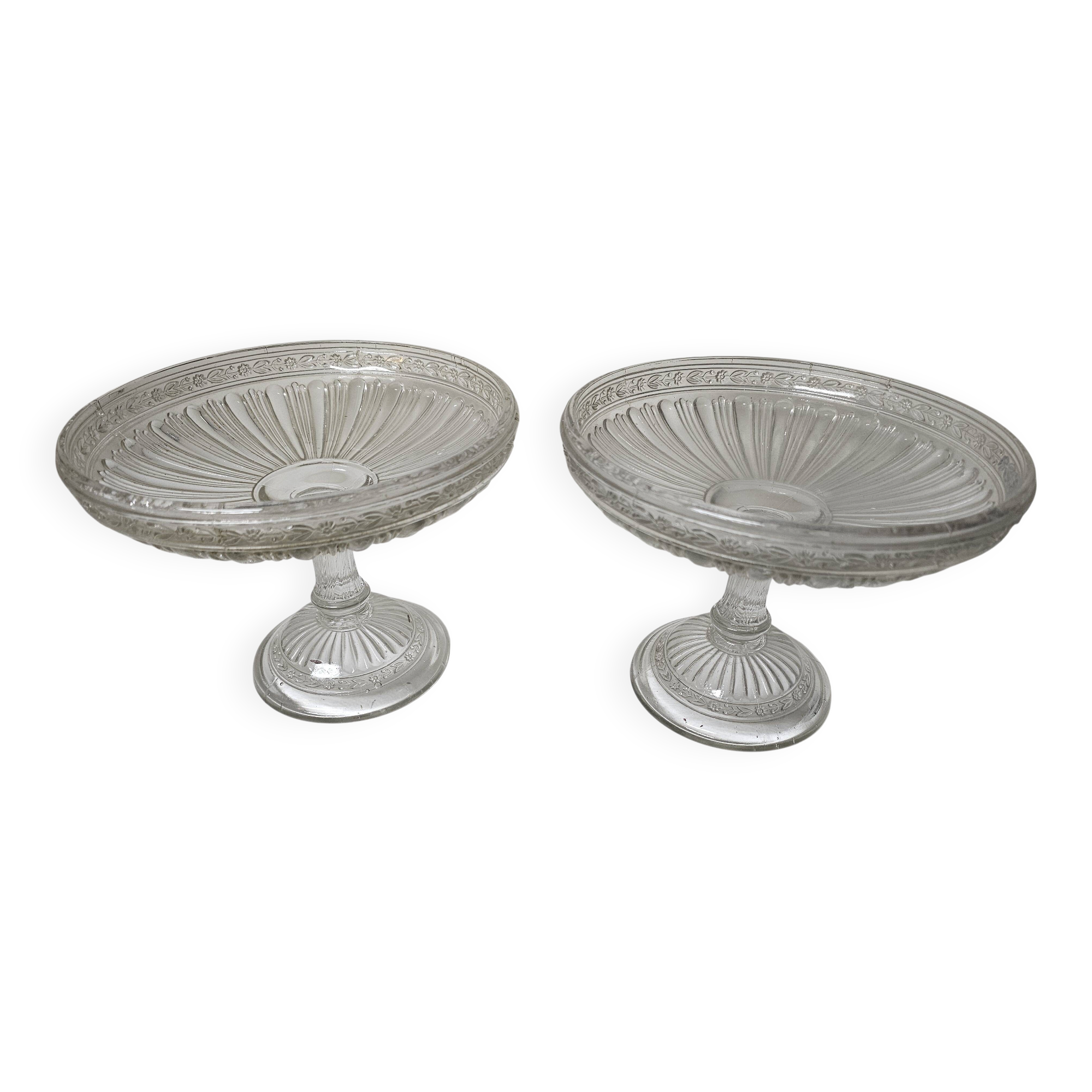 Ensemble 2 coupes compotiers en verre