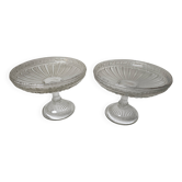 Set of 2 glass compote bowls