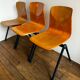 Set of 4 Pagholz Galvanitas chairs in light wood.