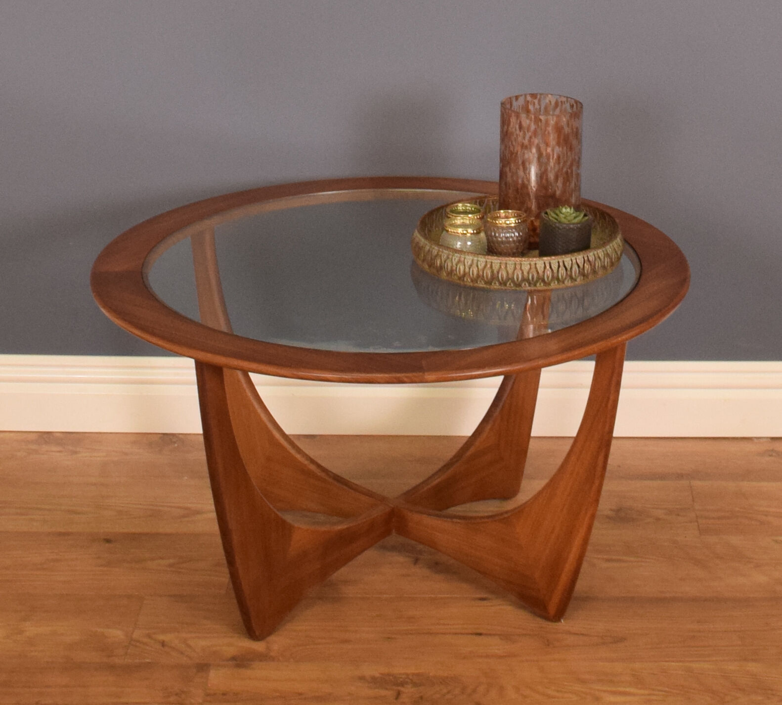 G plan fresco teak & glass astro coffee table