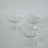 set of 4 engraved crystal champagne glasses 1950 8.5 x 10 cm