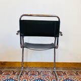 Italian leather and chrome chair