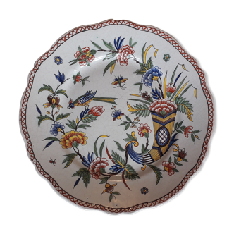 Plate in Rouen Earthenware - Horn of Plenty - Signed