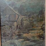 Old small format oil painting on board 19th century