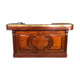 Oak counter bar and its back bistro glass bar 1900s/1930s