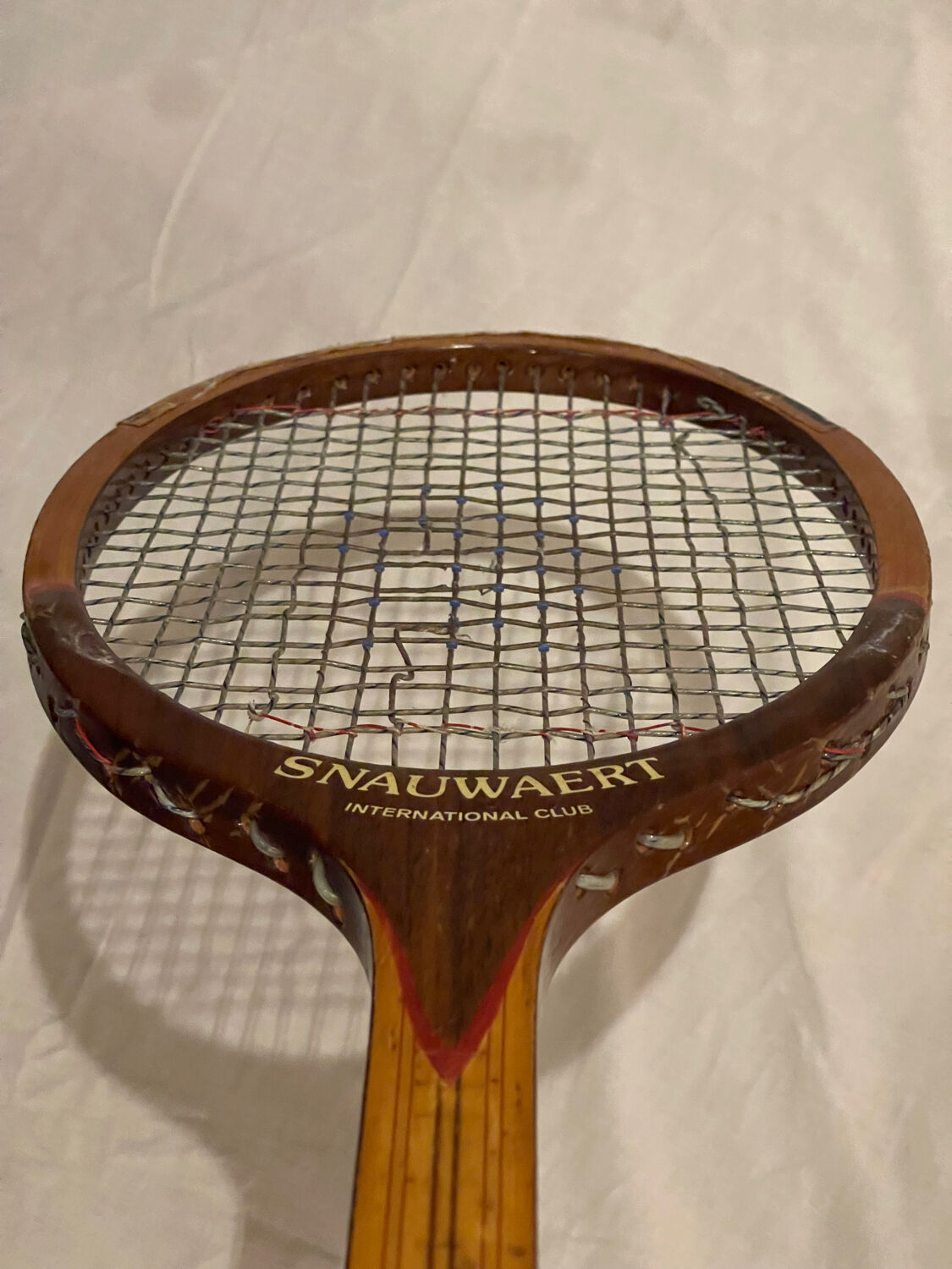 Vintage wooden tennis racket Snauwaert – International Club “Gol”