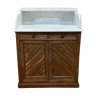 Toilet furniture in pitch pine and marble top - 30s