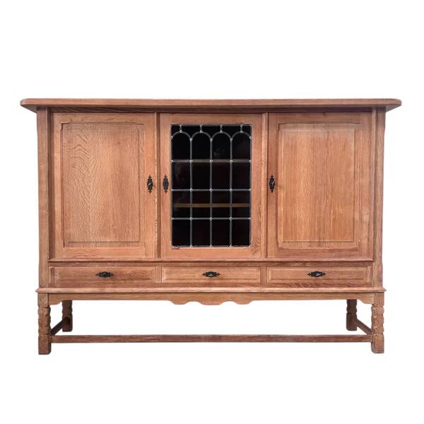Solid oak sideboard by Henning Kjaernulf, Denmark 1960s
