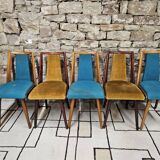 Set of 5 vintage spindle foot bistro chairs 1960"