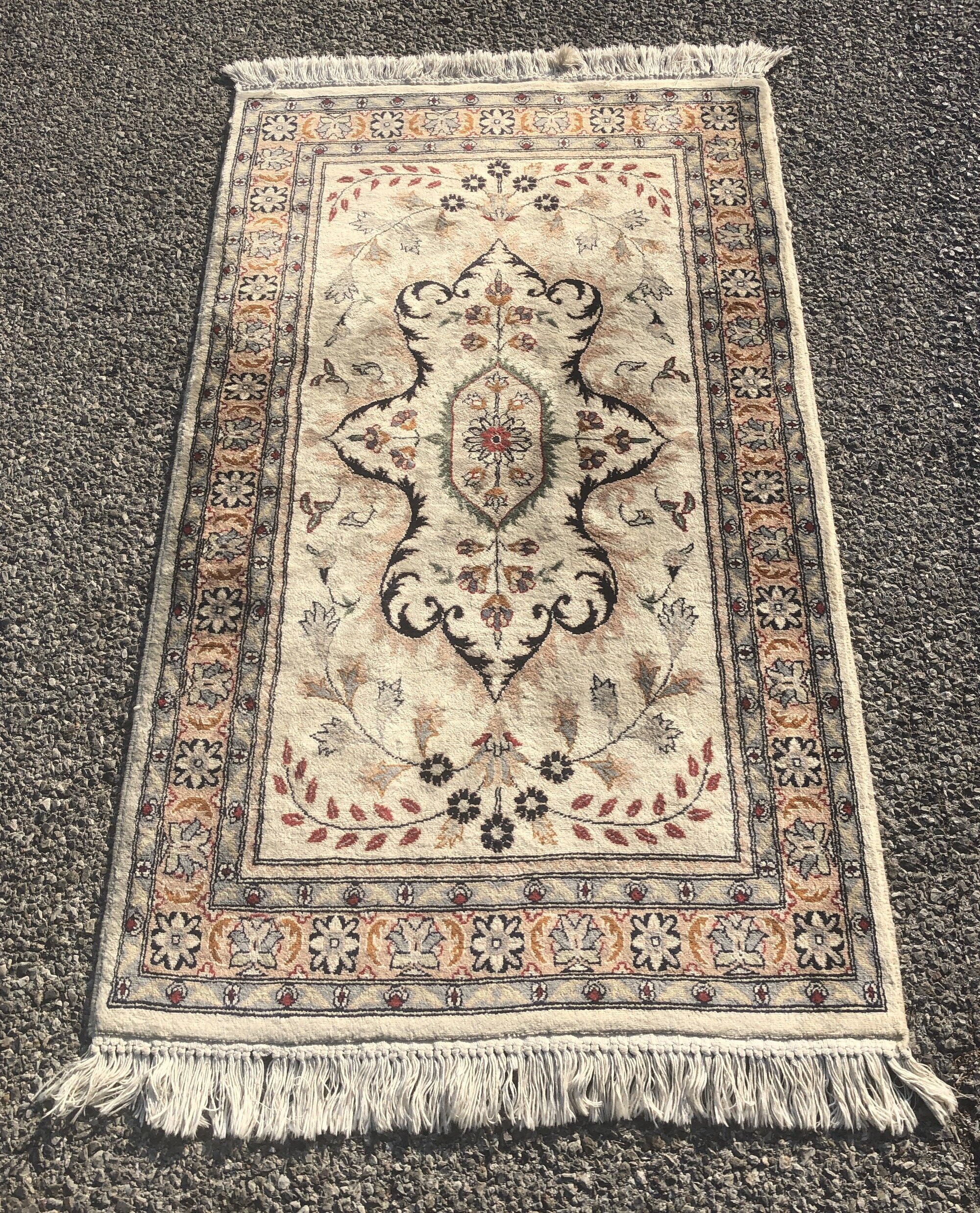 Tapis d'orient penjab-inde. fait main 0.78 x 1.40 cm